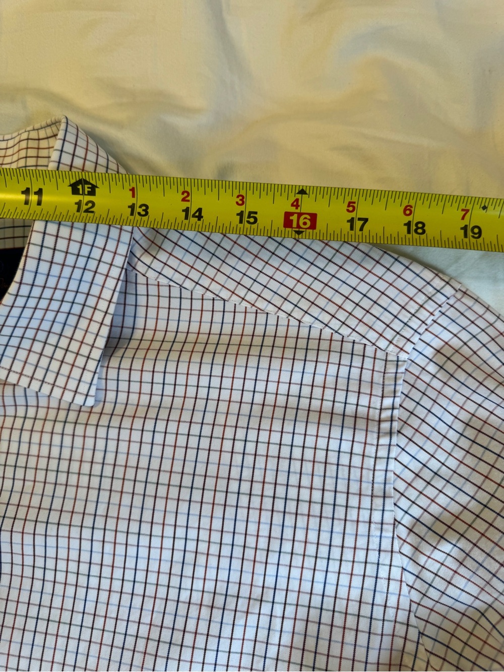 David Donahue Trim Fit Plaid Dress Shirt Men’s 17 34/35 100% Cotton large - Picture 8 of 9